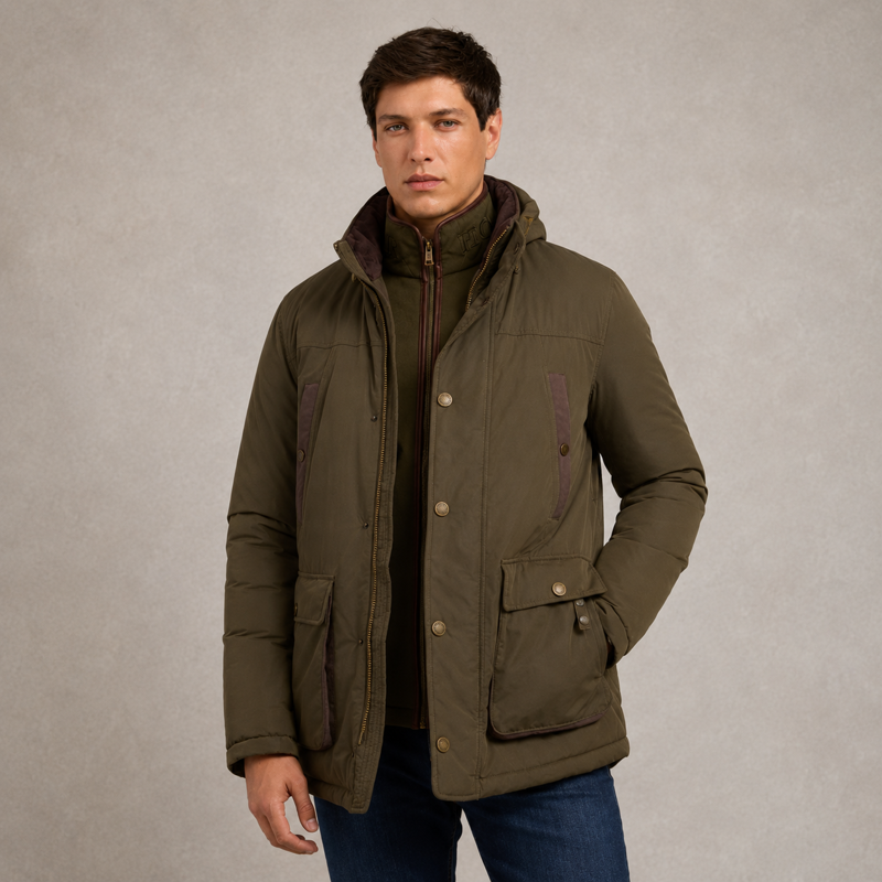 Holland Cooper Mens Stamford Field Coat - Khaki