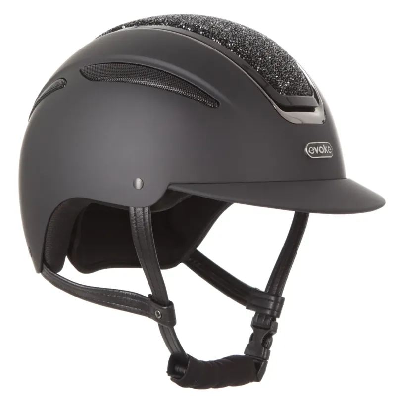 Evoke Callisto MIPS Classic Peak Riding Hat - Black/Black Crystal-3
