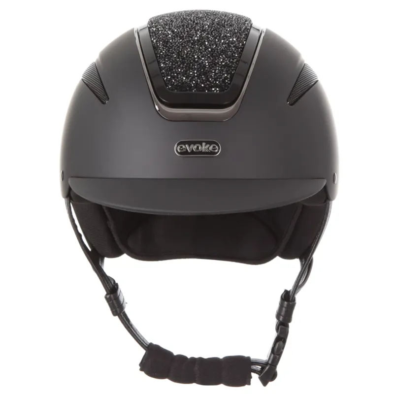 Evoke Callisto MIPS Classic Peak Riding Hat - Black/Black Crystal-1
