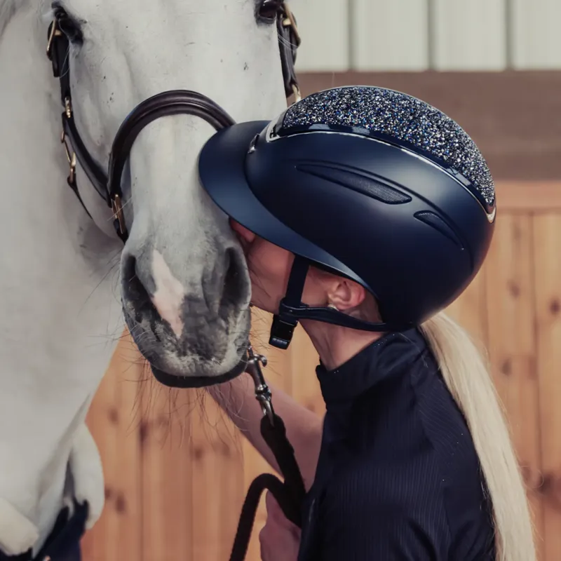 Evoke Callisto MIPS Wide Peak Riding Hat - Navy/Navy Crystal-5