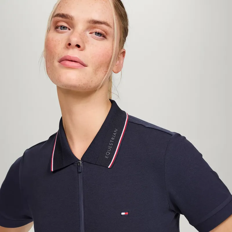 Tommy Hilfiger Women's Camden Zip Polo Shirt - Desert Sky-4