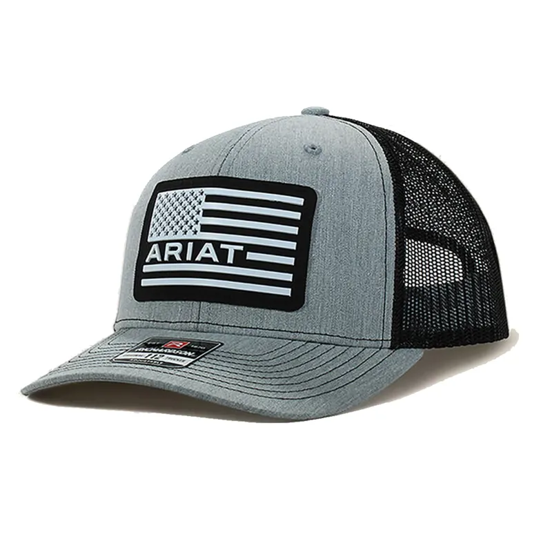 Ariat Men's USA Flag Patch Logo Trucker Cap - Gray