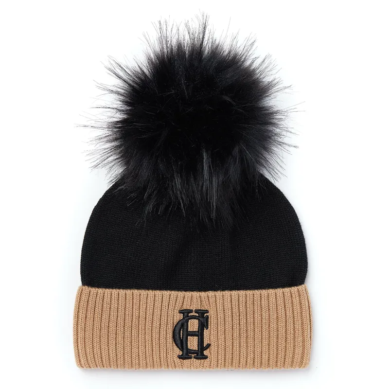 Holland Cooper Chelsea Merino Bobble Hat - Black