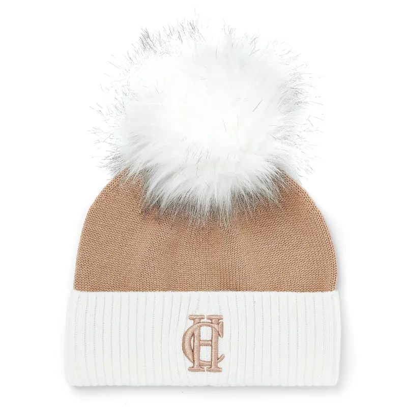 Holland Cooper Chelsea Merino Bobble Hat - Camel