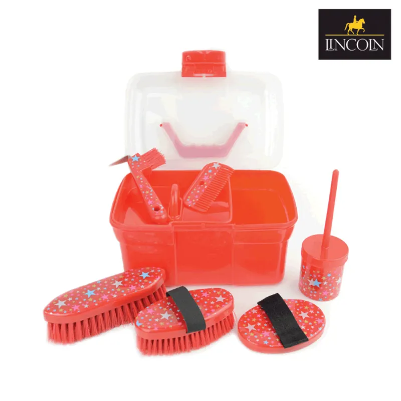 Lincoln Star Pattern Grooming Kit - Red