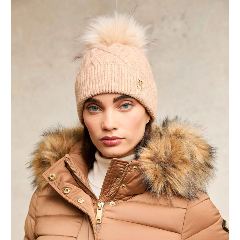 Holland Cooper Cortina Bobble Hat - Camel Champagne-1