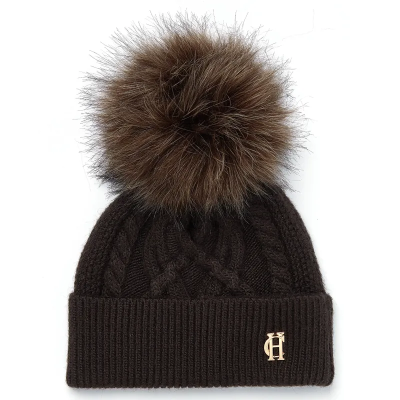 Holland Cooper Cortina Bobble Hat - Chocolate Mink