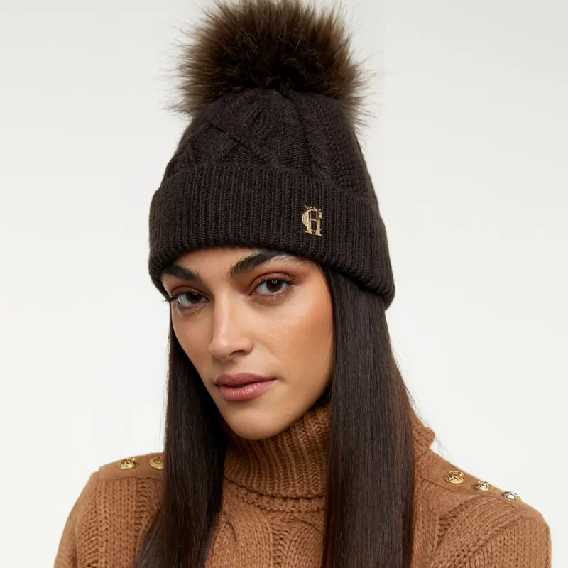 Holland Cooper Cortina Bobble Hat - Chocolate Mink-1