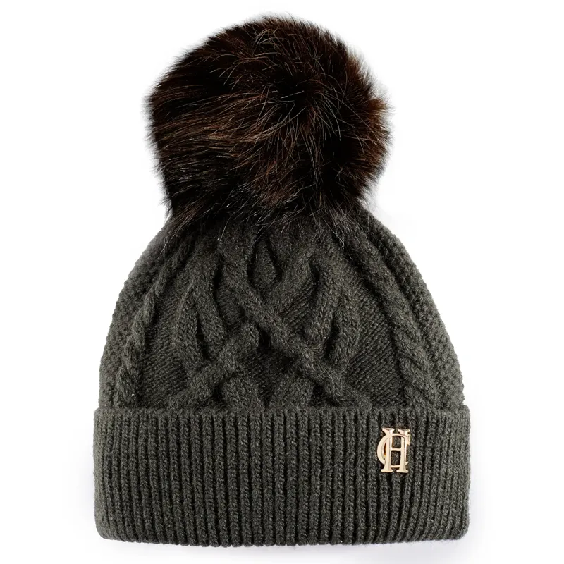 Holland Cooper Cortina Bobble Hat - Fern Green Mink