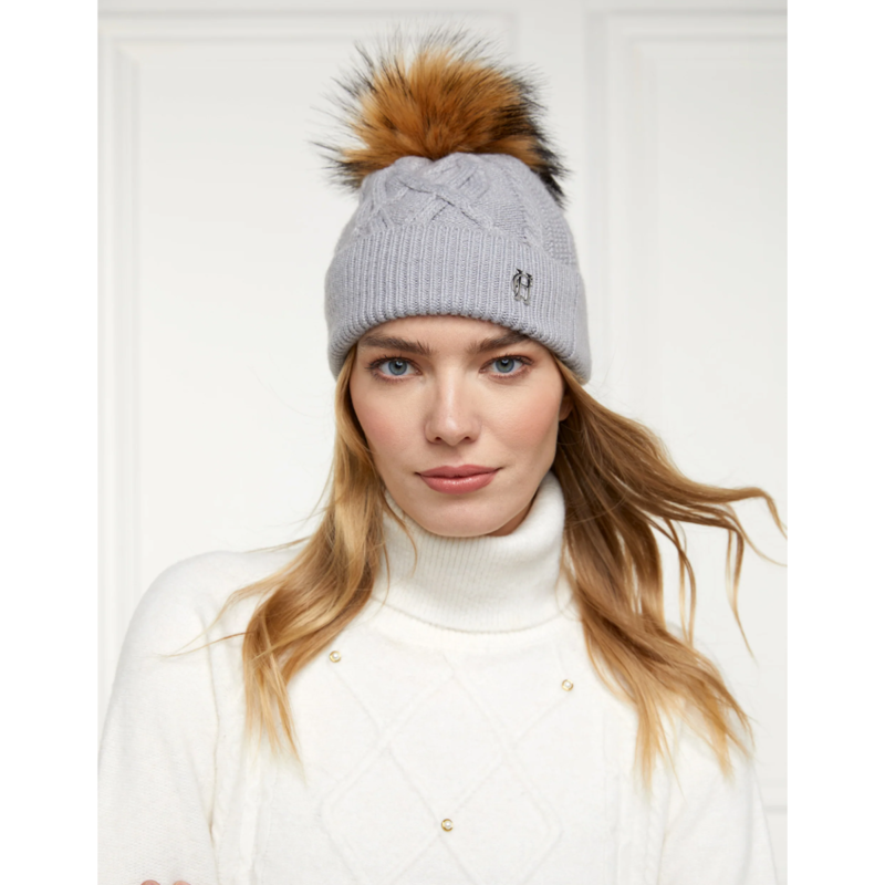 Holland Cooper Cortina Bobble Hat - Soft Grey-1