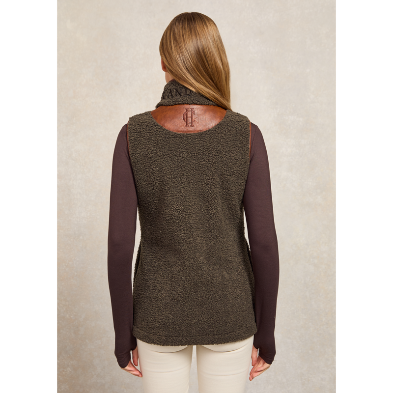 Holland Cooper Country Fleece Gilet - Khaki Borg-4