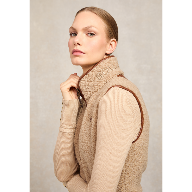 Holland Cooper Country Fleece Gilet - Natural Borg-2