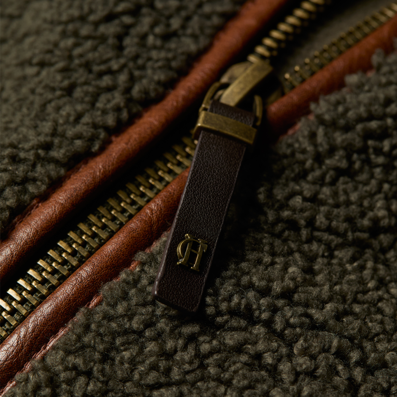 Holland Cooper Country Fleece Jacket - Khaki Borg-8