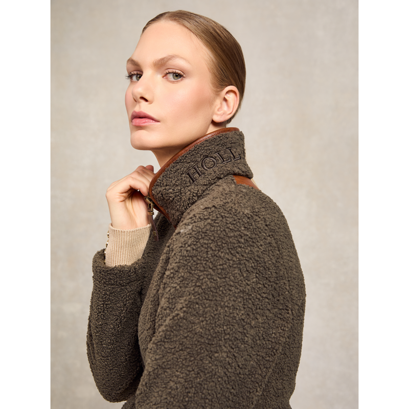 Holland Cooper Country Fleece Jacket - Khaki Borg-3
