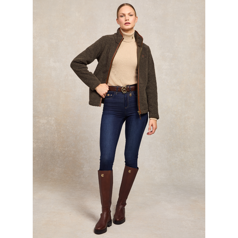 Holland Cooper Country Fleece Jacket - Khaki Borg-4