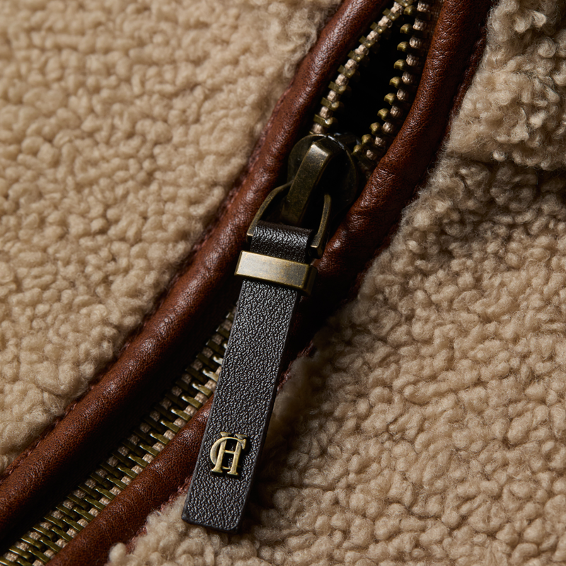 Holland Cooper Country Fleece Jacket - Natural Borg-9