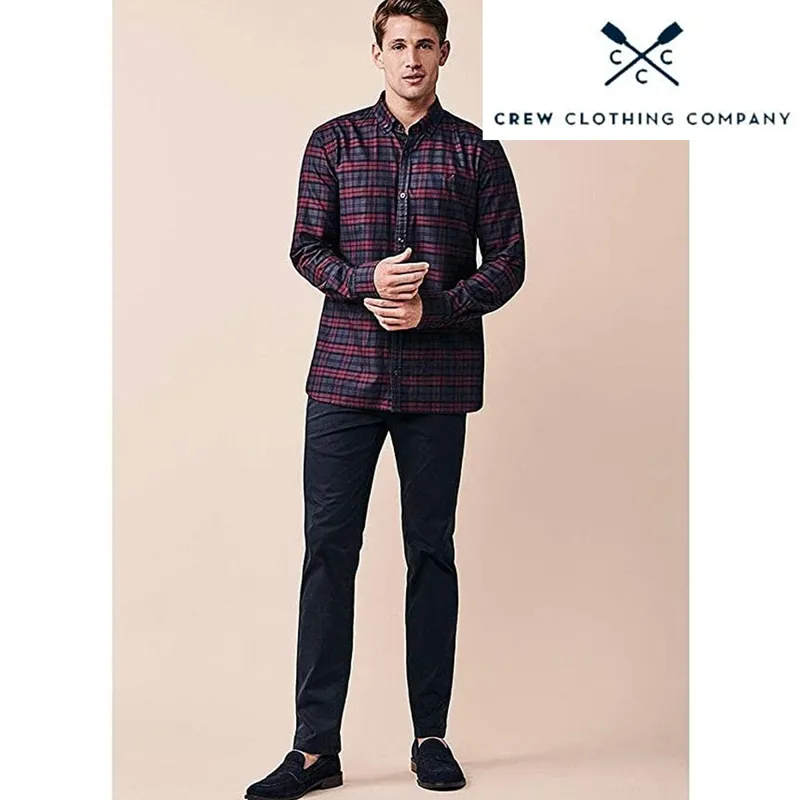 Crew Clothing Blackwatch Slim Shirt - Navy/Purple Check