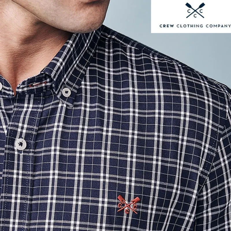 Crew Clothing Mens Millom Slim Shirt - Heritage Navy-2