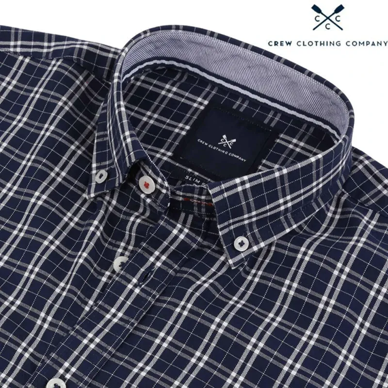 Crew Clothing Mens Millom Slim Shirt - Heritage Navy-1