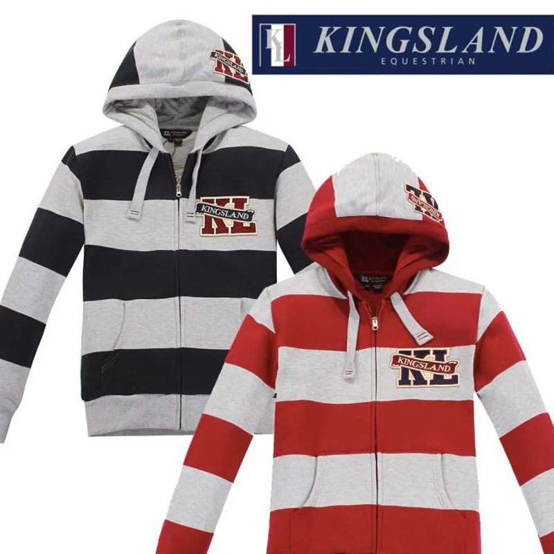 Kingsland Unisex Currant Sweat Jacket - Red/Grey Stripe