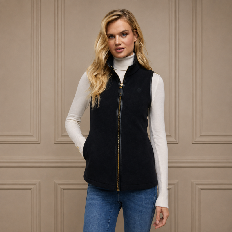 Holland Cooper Country Fleece Gilet - Black