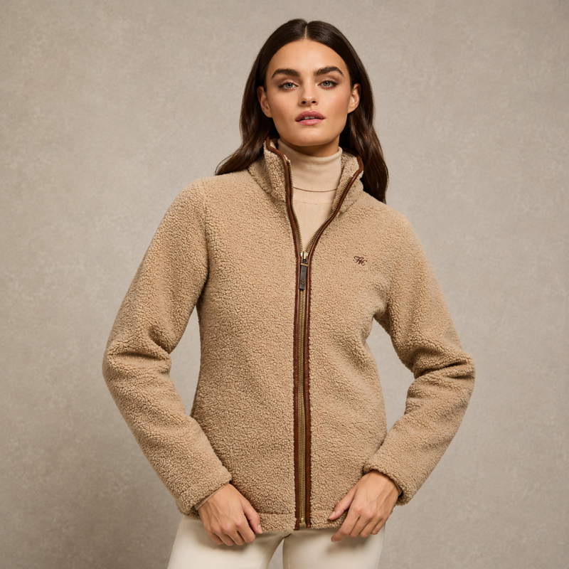 Holland Cooper Country Fleece Jacket - Natural Borg-1