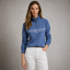 Holland Cooper Sporting Goods Zip Henley - Vintage Blue