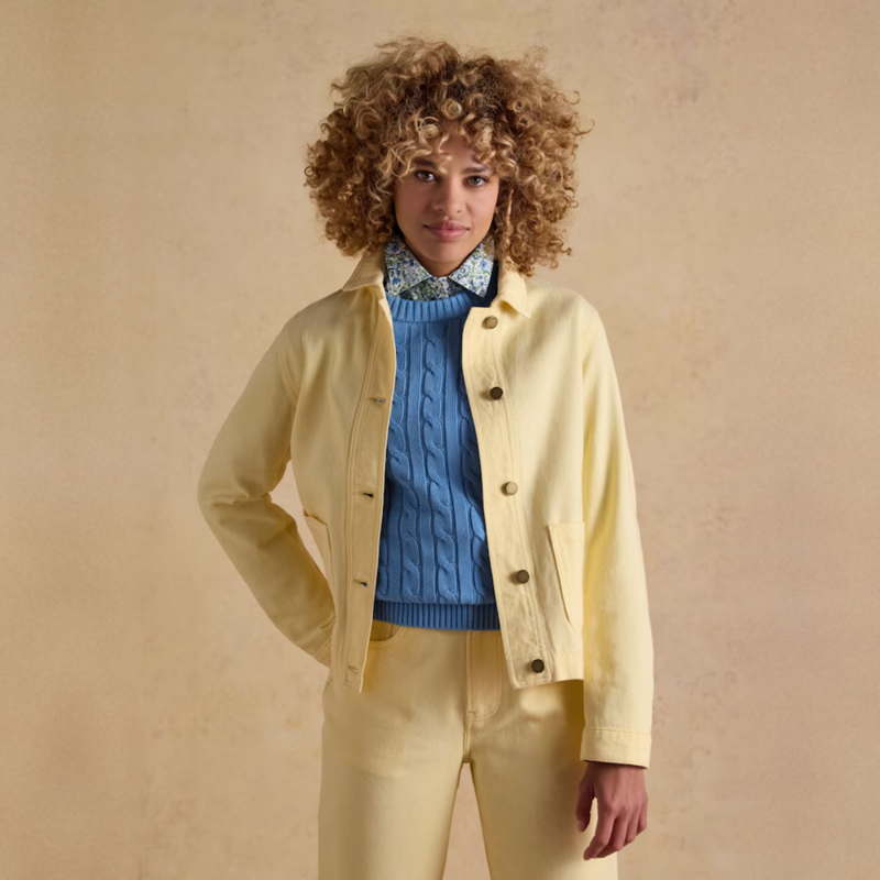 Joules Ladies Marlow Denim Jacket - Light Yellow