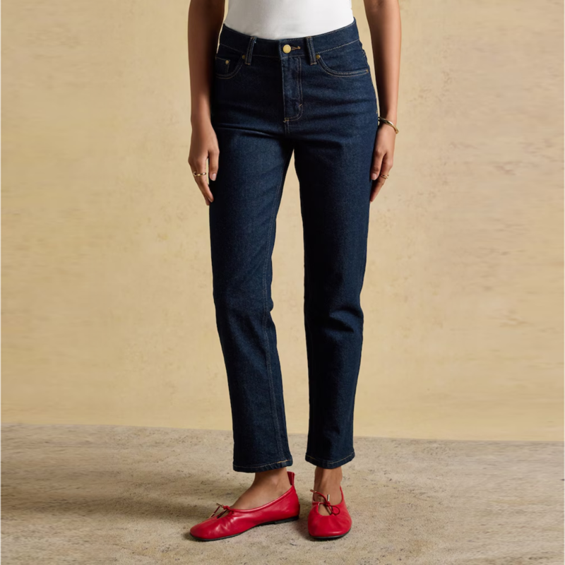 Joules Ladies Denim Slim Straight Jeans - Dark Indigo Wash