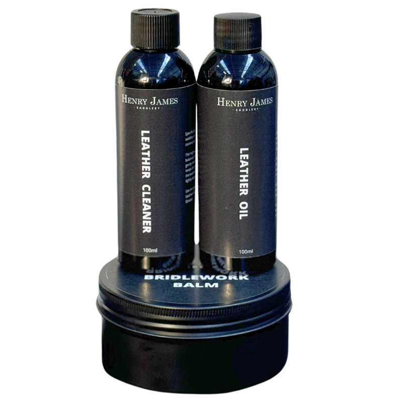 Henry James Headcollar and Rope with Mini Leather Care Kit and Tote Bag - Black-4