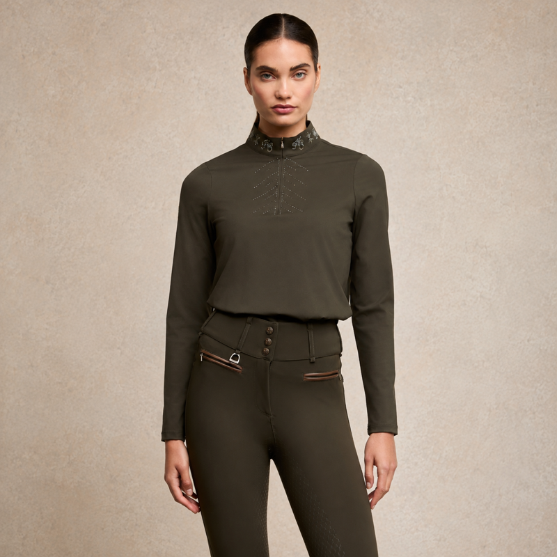 Holland Cooper Crystal Base Layer - Dark Olive