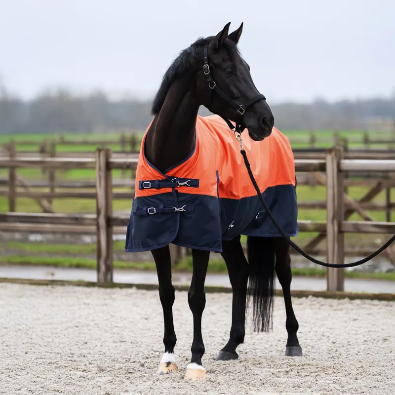 Imperial Riding Limited Summer Highneck Turnout Rug - Orange/Navy-1