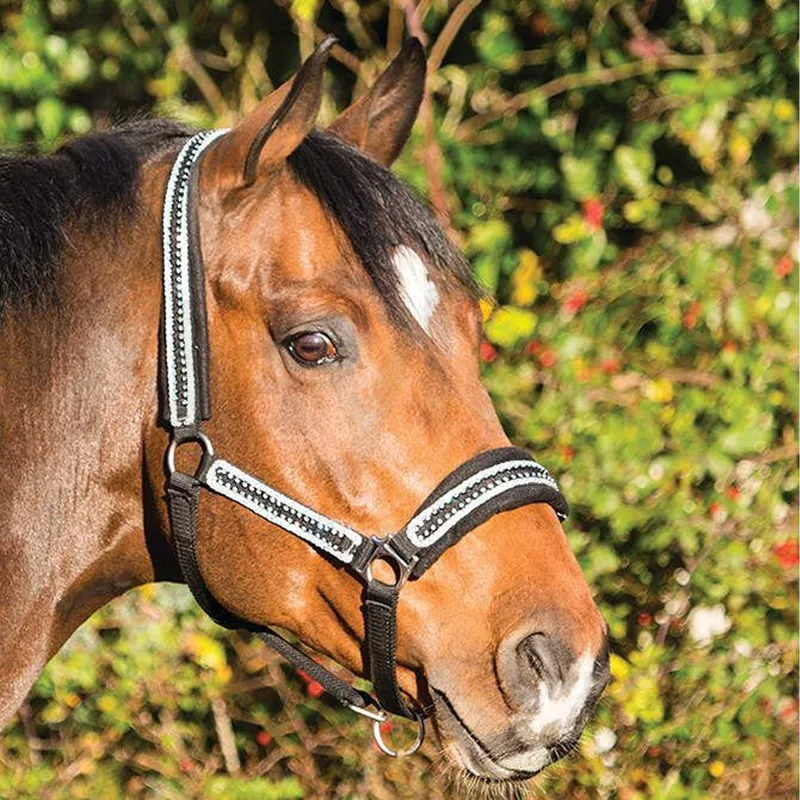 Horseware Rambo Diamante Headcollar - Black/Black/Diamante -1