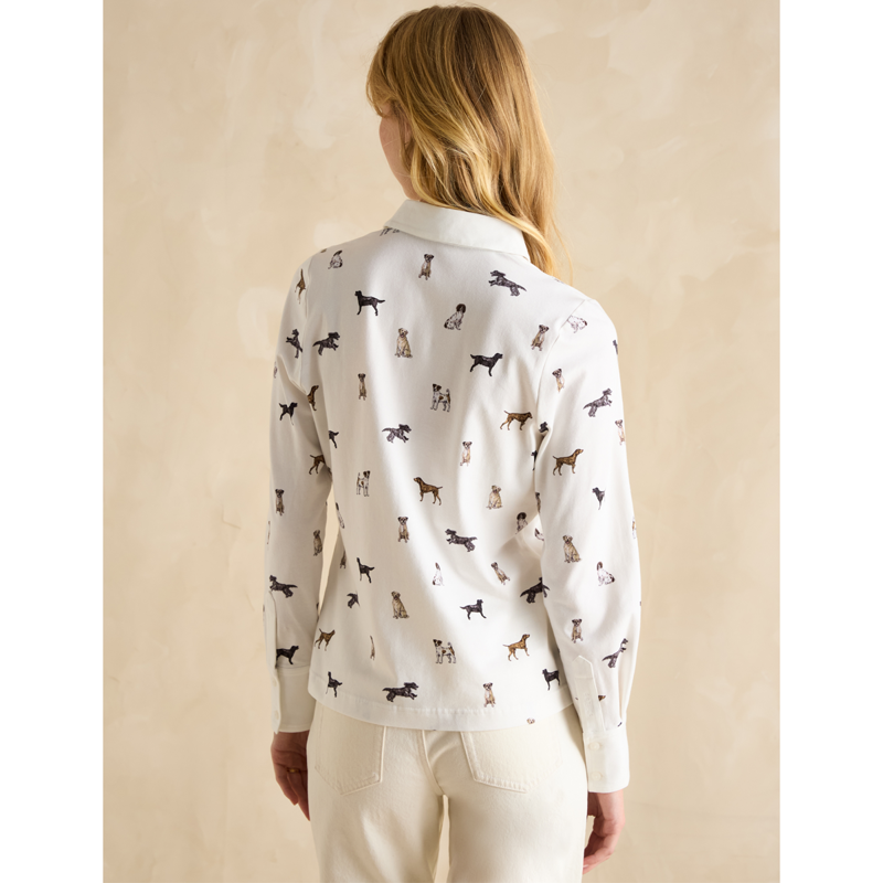 Joules Ladies Burlington Eleanor Tomlinson Jersey Shirt - Dogs Print-2