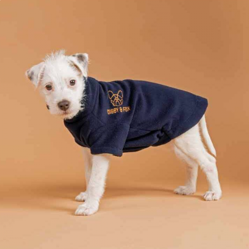Shires Digby And Fox Fleece Dog Jumper - Navy-1
