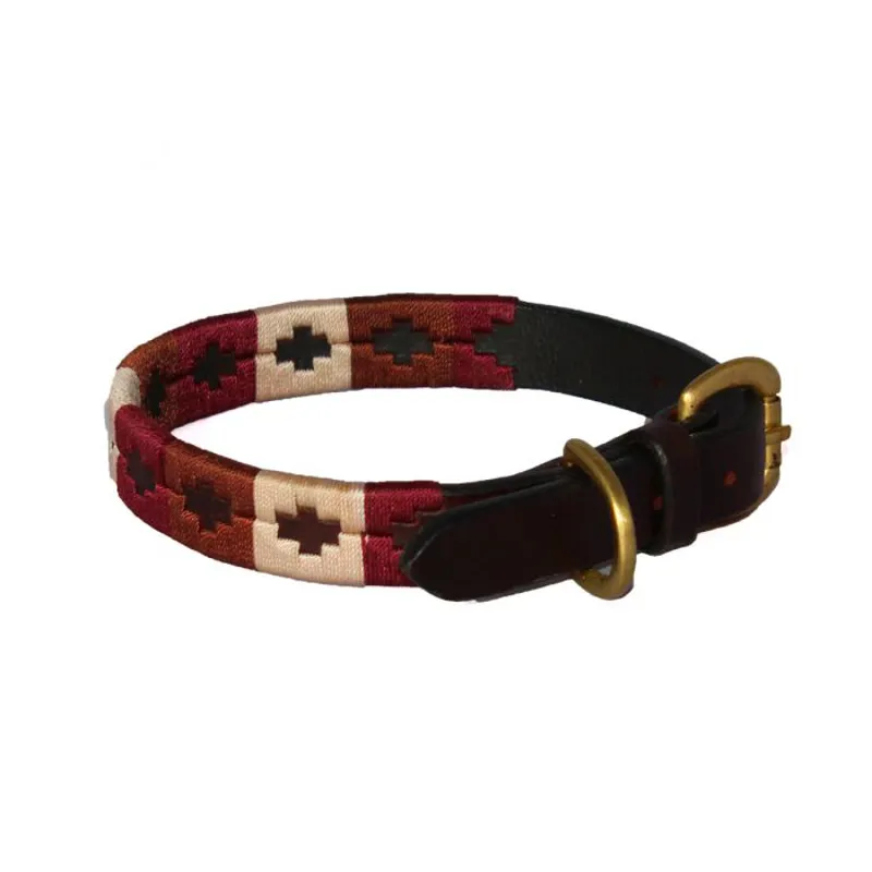 Chukka BR Polo Dog Collar - Dark Brown/Chocolate/Beige