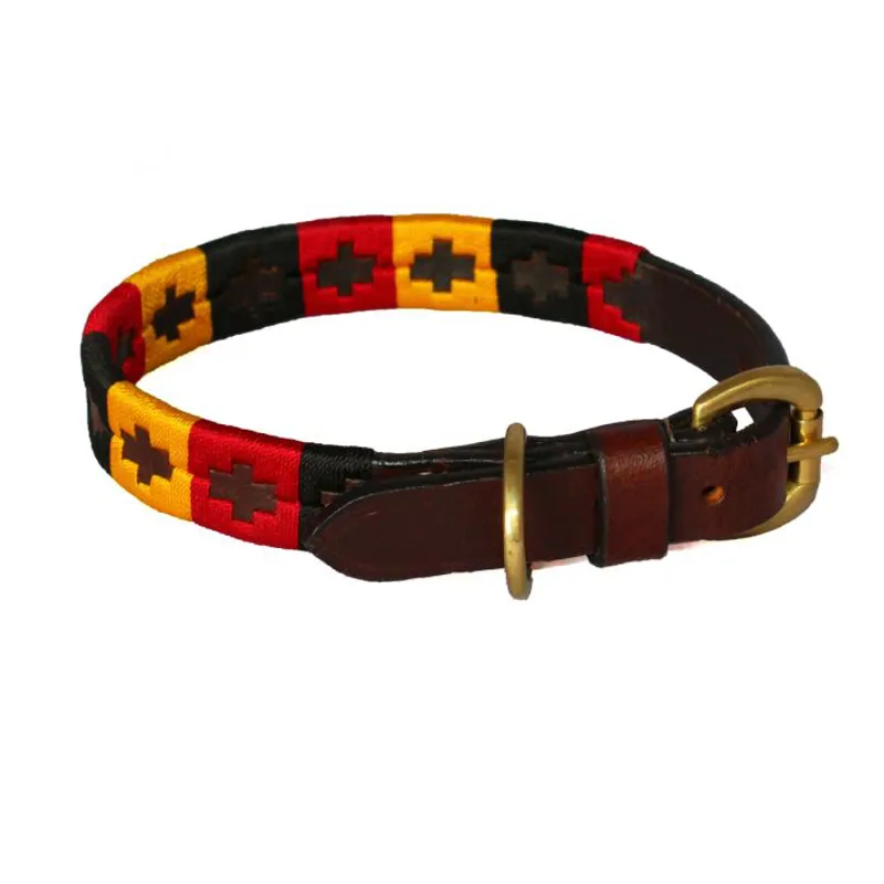 Chukka BR Polo Dog Collar - Yellow/Black/Red