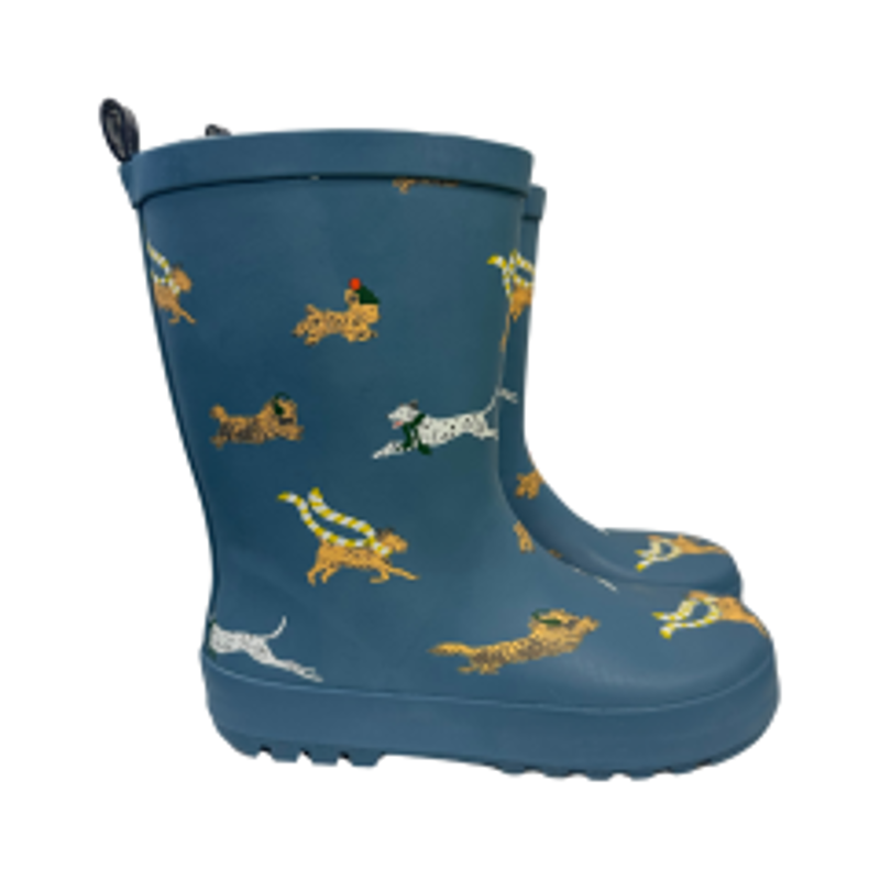 Sophie Allport Running Dogs Childs Wellingtons - Blue-1