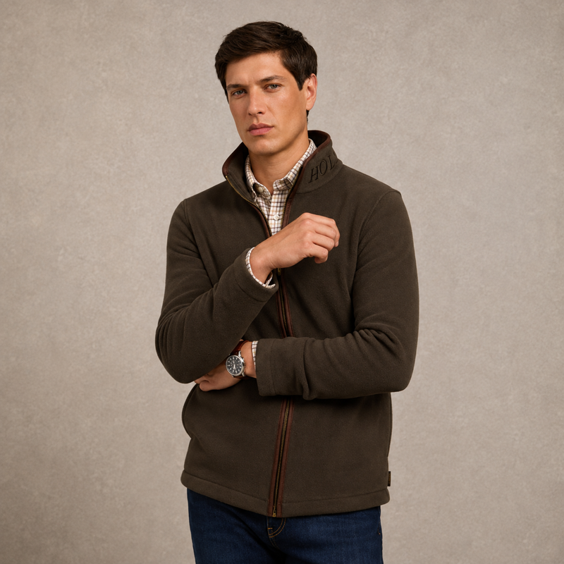 Holland Cooper Men's Country Fleece Jacket - Khaki