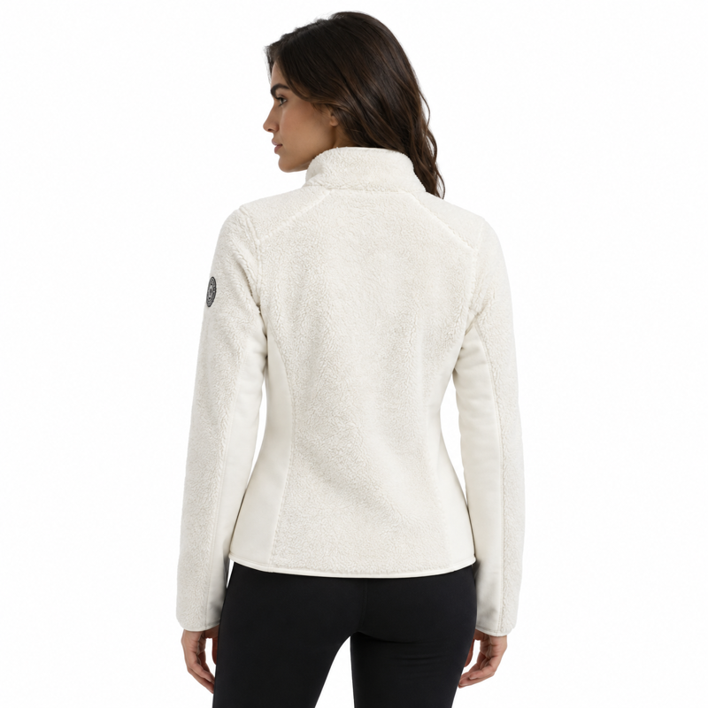 HV Polo Ladies Farrow Fleece Jacket - Off White-1