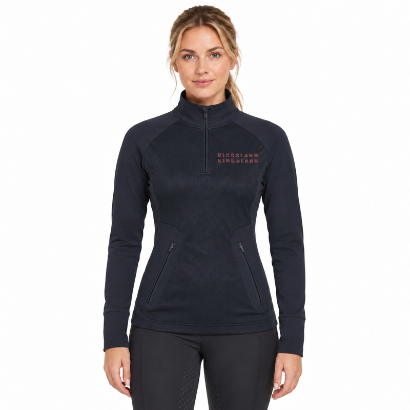 Kingsland KLoksana Ladies Long Sleeve 1/2 Zip Shirt - Navy