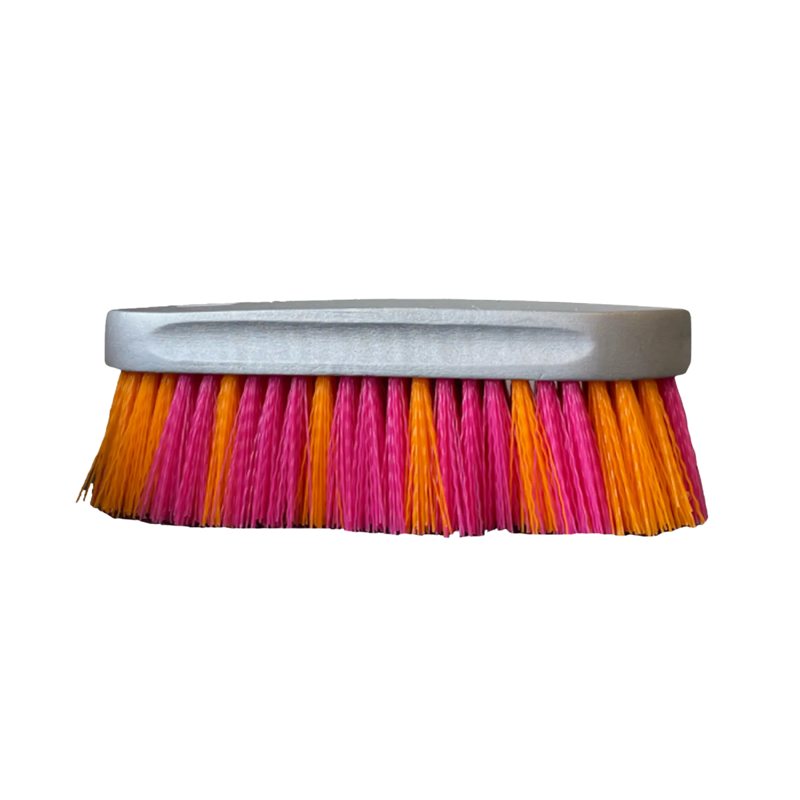 Imperial Riding Hard Silver Back Brush - Neon Orange/Fuchsia