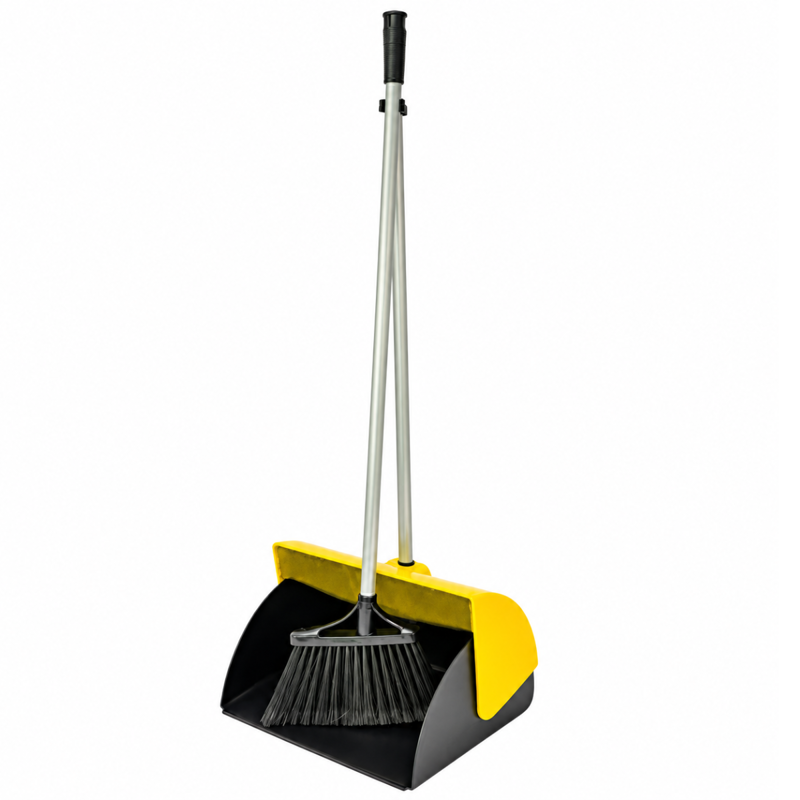 Hillbrush Angle Lobby Broom With Lobby Dustpan - Yellow