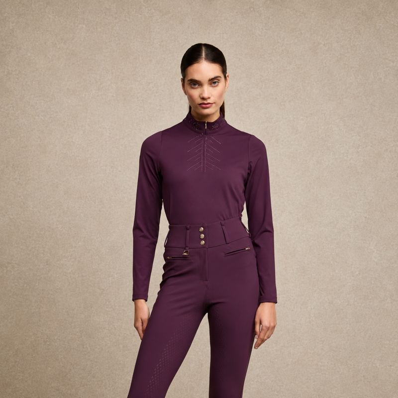 Holland Cooper Crystal Base Layer - Aubergine