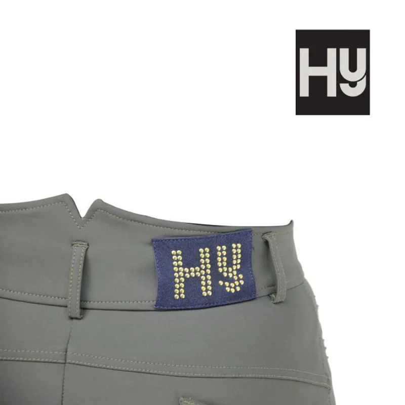 Hy Edinburgh Ladies Full Silicone Breeches - Green/Navy-4