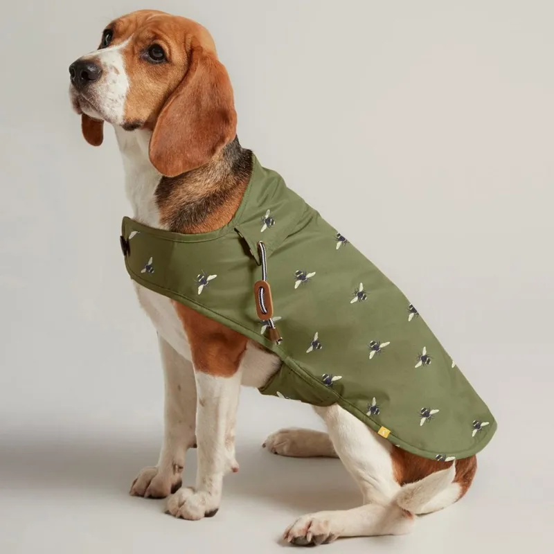 Joules Water Resistant Dog Coat - Khaki Bee