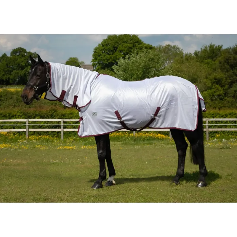 JHL Essential Combo Fly Rug - White/Burgundy 