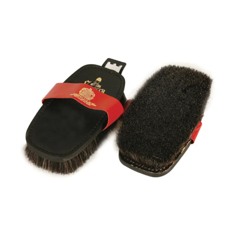 Equerry Leather Backed Body Brush - Black Horse Hair