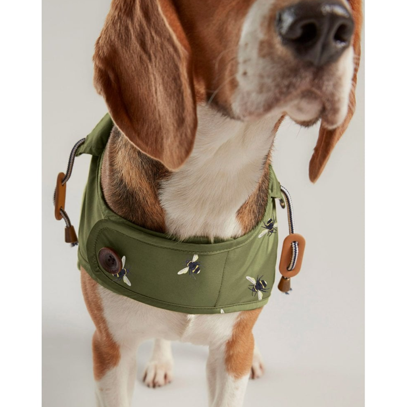 Joules Water Resistant Dog Coat - Khaki Bee-1