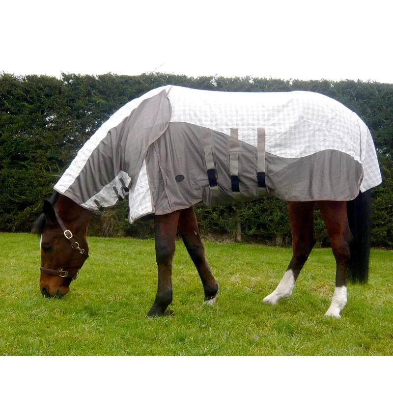 Mark Todd Air Mesh Combo Fly Rug - White/Blue/Tan 